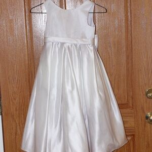 Azazie , Pipsy A-Line Bow Matte Satin Dress Diamond White